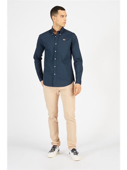 MAN SHIRT L/S POPLIN STRETCH LA MARTINA | CCMC02-PP003/07017